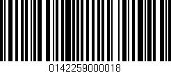 Código de barras (EAN, GTIN, SKU, ISBN): '0142259000018'
