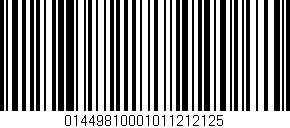 Código de barras (EAN, GTIN, SKU, ISBN): '01449810001011212125'