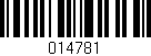 Código de barras (EAN, GTIN, SKU, ISBN): '014781'