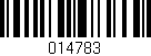 Código de barras (EAN, GTIN, SKU, ISBN): '014783'