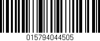 Código de barras (EAN, GTIN, SKU, ISBN): '015794044505'