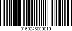 Código de barras (EAN, GTIN, SKU, ISBN): '0160246000018'
