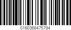 Código de barras (EAN, GTIN, SKU, ISBN): '0160368475794'
