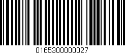 Código de barras (EAN, GTIN, SKU, ISBN): '0165300000027'