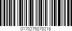Código de barras (EAN, GTIN, SKU, ISBN): '0170275078216'