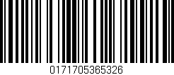 Código de barras (EAN, GTIN, SKU, ISBN): '0171705365326'