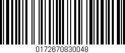 Código de barras (EAN, GTIN, SKU, ISBN): '0172670830048'