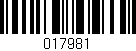 Código de barras (EAN, GTIN, SKU, ISBN): '017981'