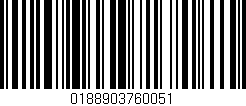 Código de barras (EAN, GTIN, SKU, ISBN): '0188903760051'