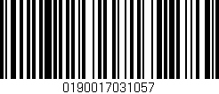 Código de barras (EAN, GTIN, SKU, ISBN): '0190017031057'