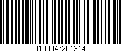 Código de barras (EAN, GTIN, SKU, ISBN): '0190047201314'