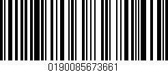 Código de barras (EAN, GTIN, SKU, ISBN): '0190085673661'