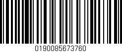 Código de barras (EAN, GTIN, SKU, ISBN): '0190085673760'