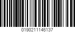 Código de barras (EAN, GTIN, SKU, ISBN): '0190211146137'
