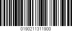 Código de barras (EAN, GTIN, SKU, ISBN): '0190211311900'