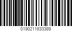 Código de barras (EAN, GTIN, SKU, ISBN): '0190211833389'