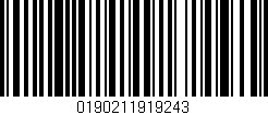 Código de barras (EAN, GTIN, SKU, ISBN): '0190211919243'