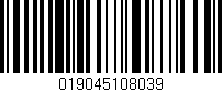 Código de barras (EAN, GTIN, SKU, ISBN): '019045108039'