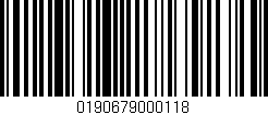 Código de barras (EAN, GTIN, SKU, ISBN): '0190679000118'