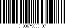 Código de barras (EAN, GTIN, SKU, ISBN): '0190679000187'