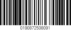 Código de barras (EAN, GTIN, SKU, ISBN): '0190872508091'