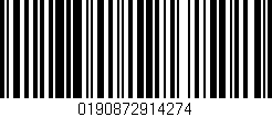 Código de barras (EAN, GTIN, SKU, ISBN): '0190872914274'