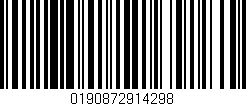 Código de barras (EAN, GTIN, SKU, ISBN): '0190872914298'