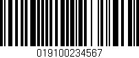 Código de barras (EAN, GTIN, SKU, ISBN): '019100234567'