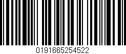 Código de barras (EAN, GTIN, SKU, ISBN): '0191665254522'