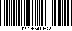 Código de barras (EAN, GTIN, SKU, ISBN): '0191665418542'