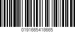 Código de barras (EAN, GTIN, SKU, ISBN): '0191665418665'