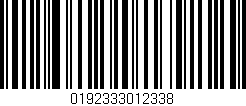 Código de barras (EAN, GTIN, SKU, ISBN): '0192333012338'