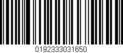 Código de barras (EAN, GTIN, SKU, ISBN): '0192333031650'