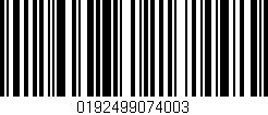 Código de barras (EAN, GTIN, SKU, ISBN): '0192499074003'