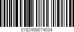 Código de barras (EAN, GTIN, SKU, ISBN): '0192499074034'