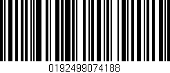 Código de barras (EAN, GTIN, SKU, ISBN): '0192499074188'