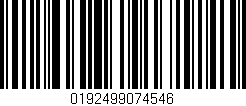 Código de barras (EAN, GTIN, SKU, ISBN): '0192499074546'