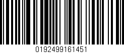 Código de barras (EAN, GTIN, SKU, ISBN): '0192499161451'