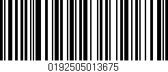 Código de barras (EAN, GTIN, SKU, ISBN): '0192505013675'
