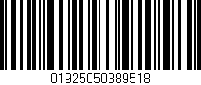 Código de barras (EAN, GTIN, SKU, ISBN): '01925050389518'