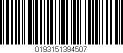 Código de barras (EAN, GTIN, SKU, ISBN): '0193151394507'