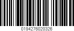 Código de barras (EAN, GTIN, SKU, ISBN): '0194276020326'