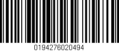 Código de barras (EAN, GTIN, SKU, ISBN): '0194276020494'