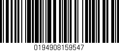 Código de barras (EAN, GTIN, SKU, ISBN): '0194908159547'