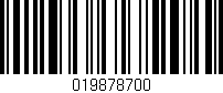 Código de barras (EAN, GTIN, SKU, ISBN): '019878700'