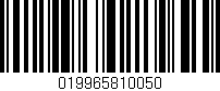 Código de barras (EAN, GTIN, SKU, ISBN): '019965810050'