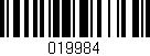 Código de barras (EAN, GTIN, SKU, ISBN): '019984'