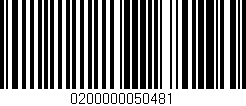 Código de barras (EAN, GTIN, SKU, ISBN): '0200000050481'