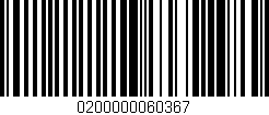 Código de barras (EAN, GTIN, SKU, ISBN): '0200000060367'