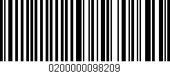 Código de barras (EAN, GTIN, SKU, ISBN): '0200000098209'